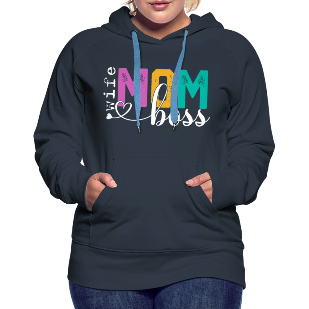 Wife Mom Boss Women’s Premium Hoodie - navy