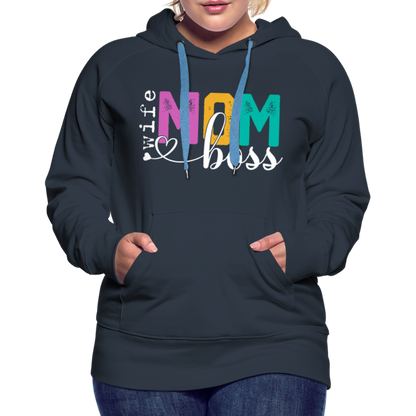 Wife Mom Boss Women’s Premium Hoodie - navy