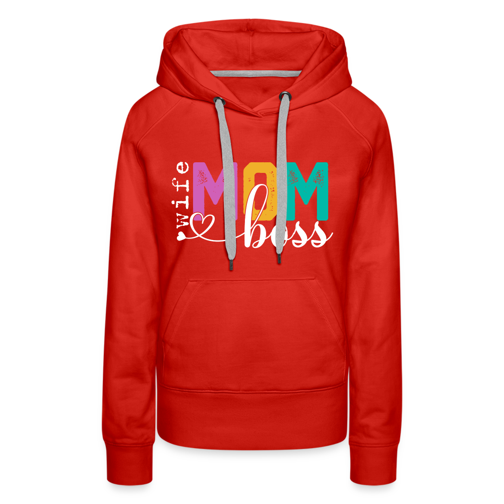 Wife Mom Boss Women’s Premium Hoodie - red