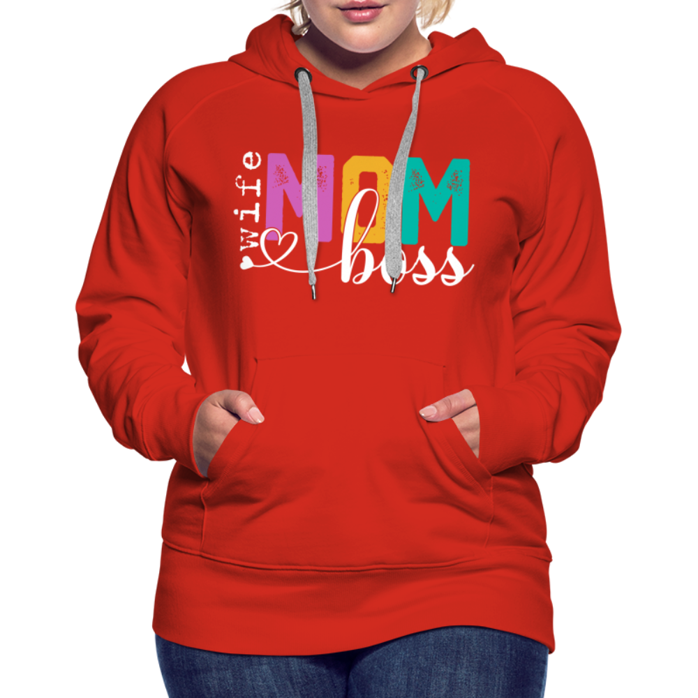 Wife Mom Boss Women’s Premium Hoodie - red