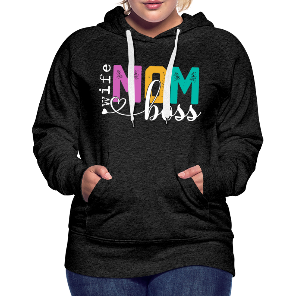 Wife Mom Boss Women’s Premium Hoodie - charcoal grey