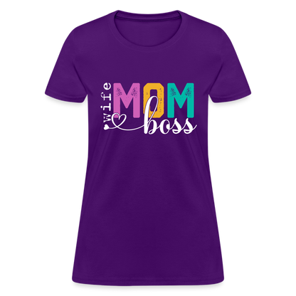 Wife Mom Boss Women's T-Shirt - purple