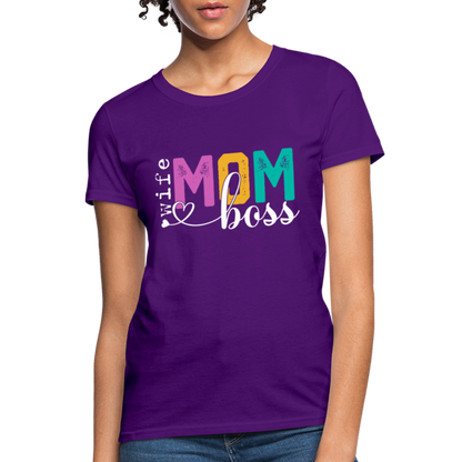 Wife Mom Boss Women's T-Shirt - purple