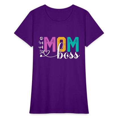 Wife Mom Boss Women's T-Shirt - purple