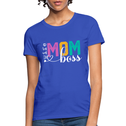 Wife Mom Boss Women's T-Shirt - royal blue