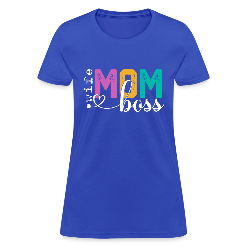 Wife Mom Boss Women's T-Shirt - royal blue