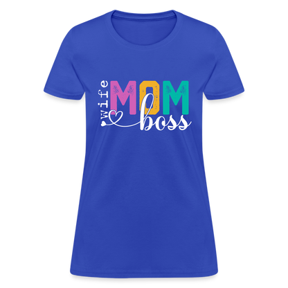 Wife Mom Boss Women's T-Shirt - royal blue