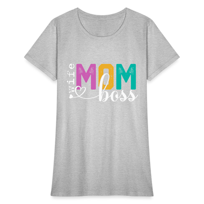 Wife Mom Boss Women's T-Shirt - heather gray