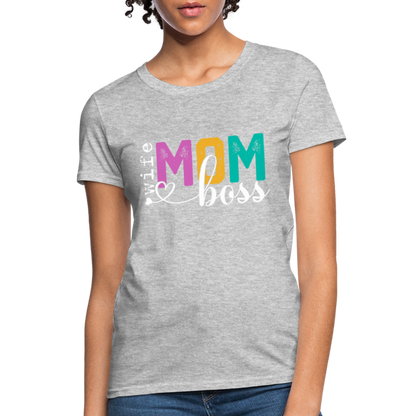 Wife Mom Boss Women's T-Shirt - heather gray