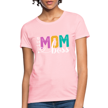 Wife Mom Boss Women's T-Shirt - pink