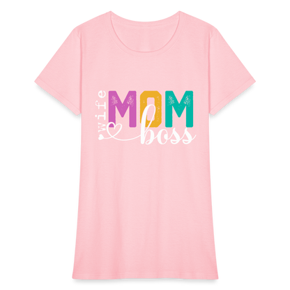 Wife Mom Boss Women's T-Shirt - pink