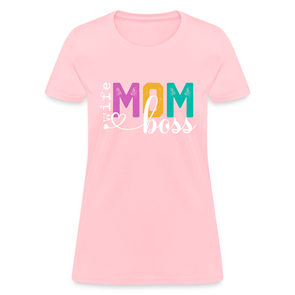 Wife Mom Boss Women's T-Shirt - pink