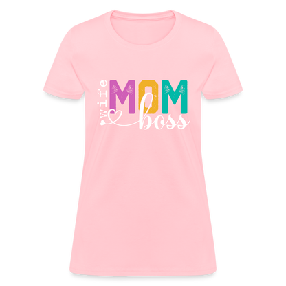 Wife Mom Boss Women's T-Shirt - pink