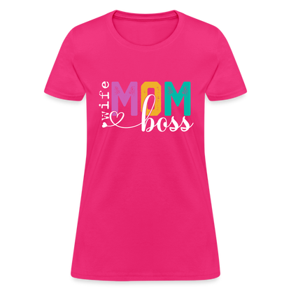 Wife Mom Boss Women's T-Shirt - fuchsia