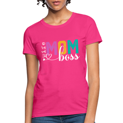 Wife Mom Boss Women's T-Shirt - fuchsia