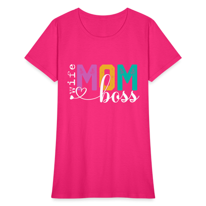 Wife Mom Boss Women's T-Shirt - fuchsia