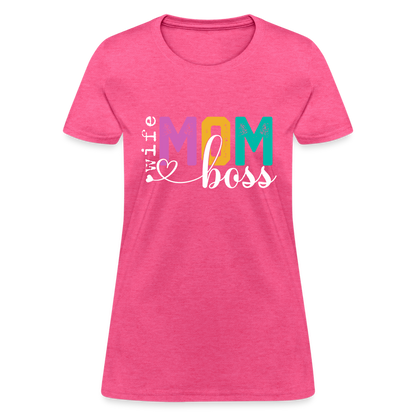 Wife Mom Boss Women's T-Shirt - heather pink