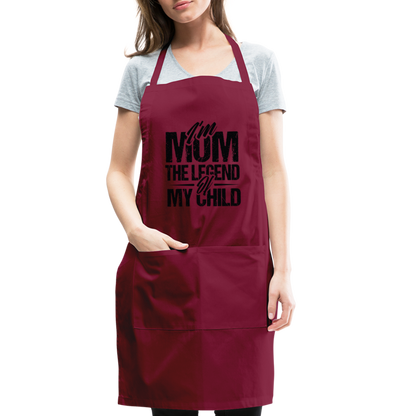 I'm Mom The Legend Of My Child Adjustable Apron - burgundy