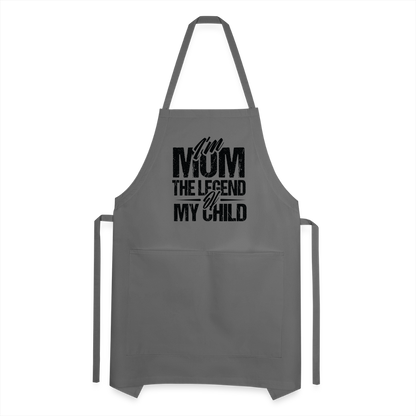 I'm Mom The Legend Of My Child Adjustable Apron - charcoal