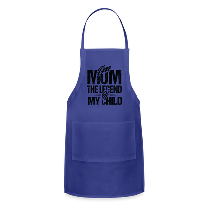 I'm Mom The Legend Of My Child Adjustable Apron - royal blue