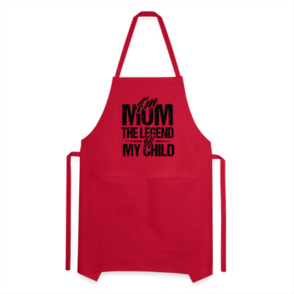 I'm Mom The Legend Of My Child Adjustable Apron - red