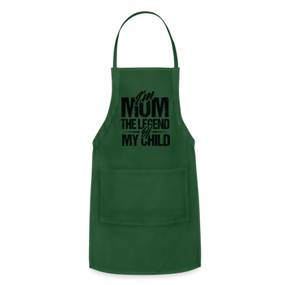 I'm Mom The Legend Of My Child Adjustable Apron - forest green
