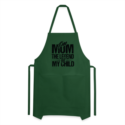 I'm Mom The Legend Of My Child Adjustable Apron - forest green