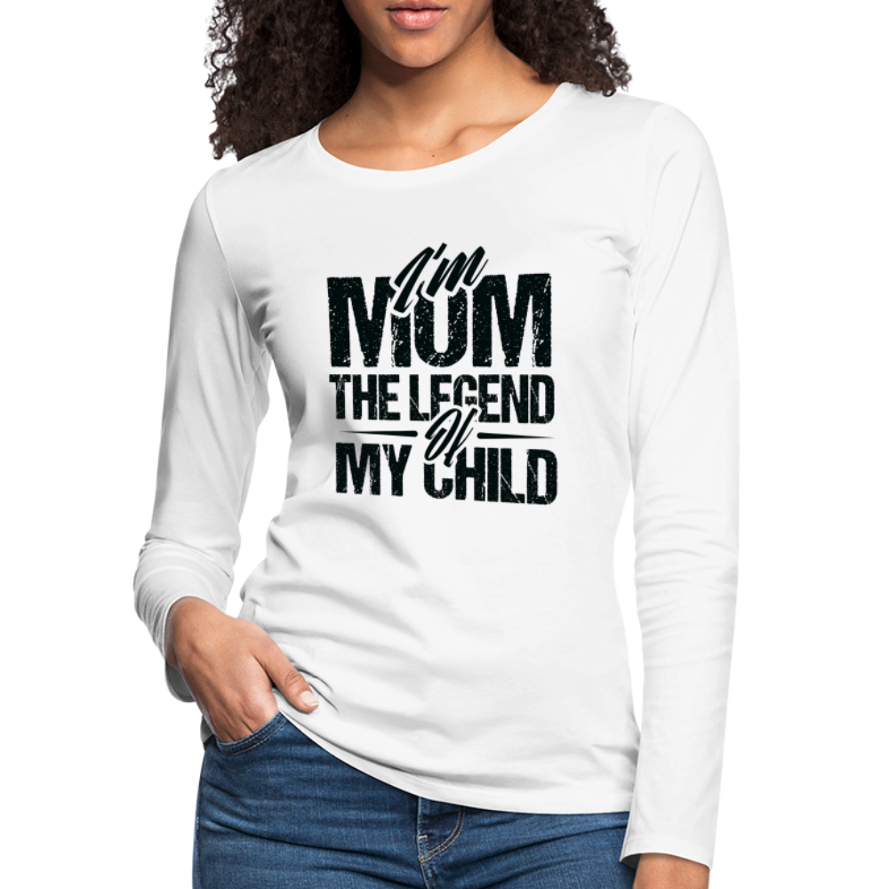 I'm Mom The Legend Of My Child Women's Premium Long Sleeve T-Shirt Color: heather ice blue