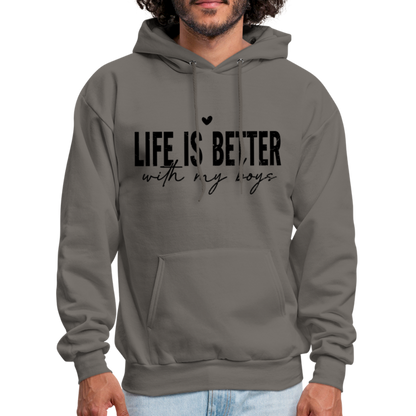Life Is Better With My Boys - Unisex Hoodie - asphalt gray