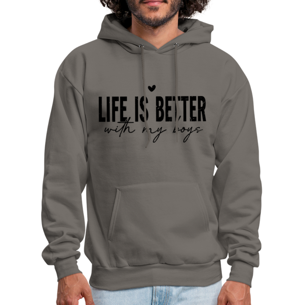 Life Is Better With My Boys - Unisex Hoodie - asphalt gray