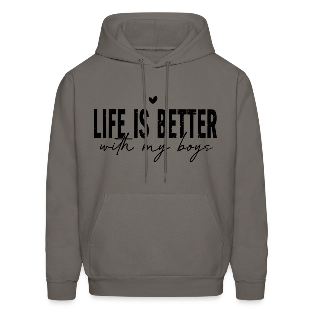 Life Is Better With My Boys - Unisex Hoodie - asphalt gray