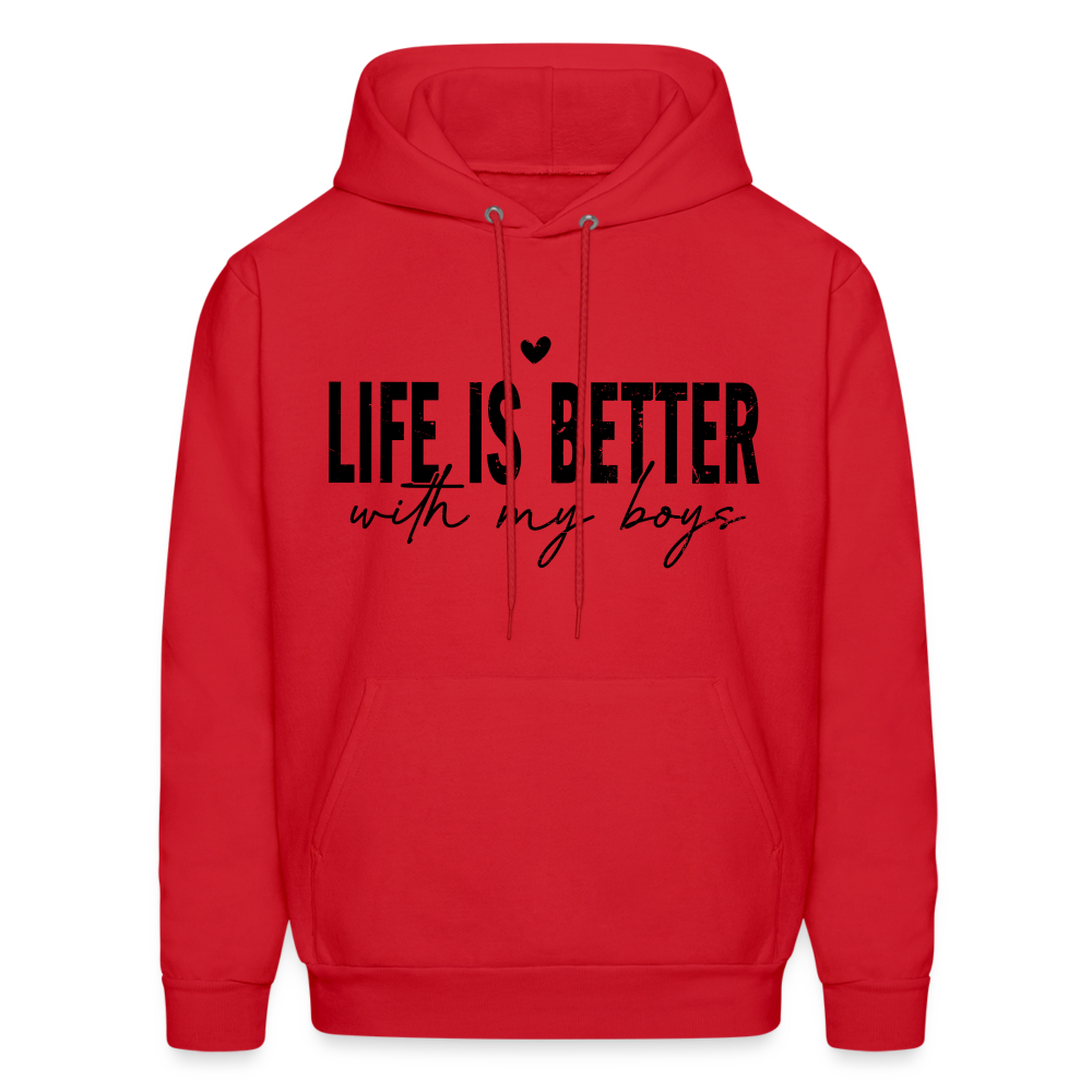 Life Is Better With My Boys - Unisex Hoodie - red