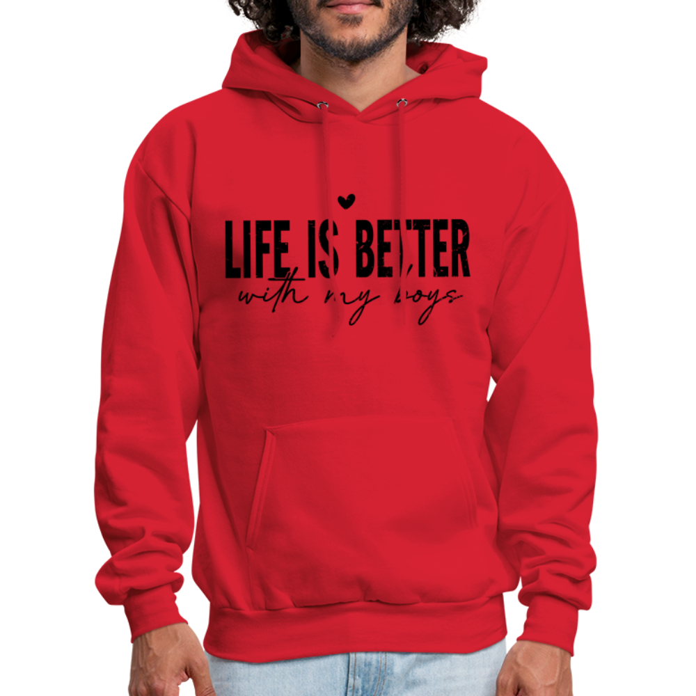 Life Is Better With My Boys - Unisex Hoodie - red