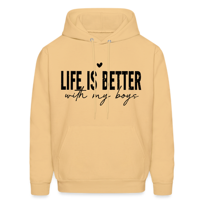 Life Is Better With My Boys - Unisex Hoodie - light yellow