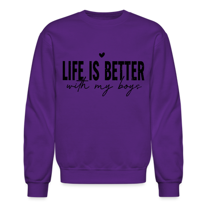 Life Is Better With My Boys - Sweatshirt (Unisex) - purple