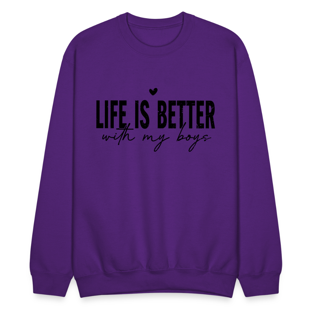 Life Is Better With My Boys - Sweatshirt (Unisex) - purple