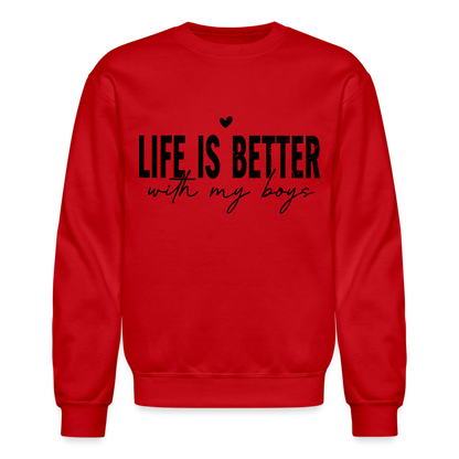 Life Is Better With My Boys - Sweatshirt (Unisex) - red