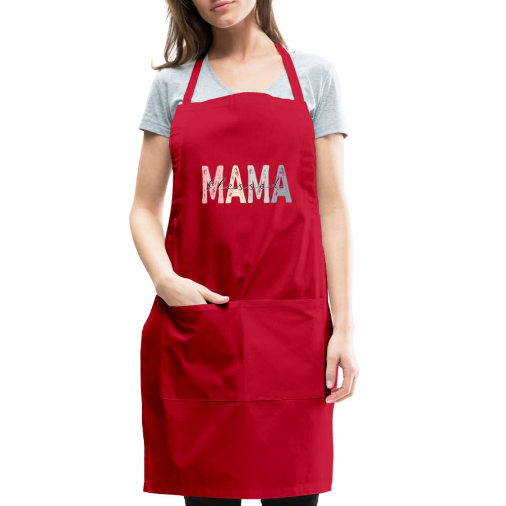 Blessed Mama Adjustable Apron (Retro Design) - red