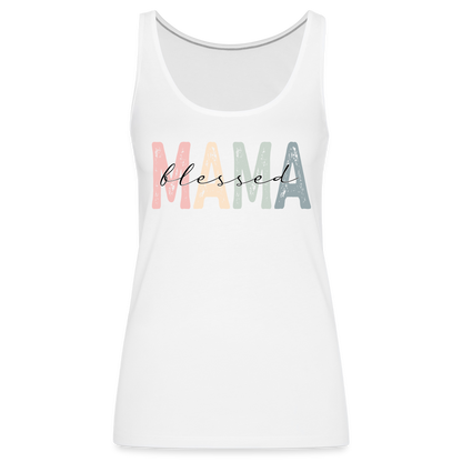 Blessed Mama Premium Tank Top (Retro Design) - white