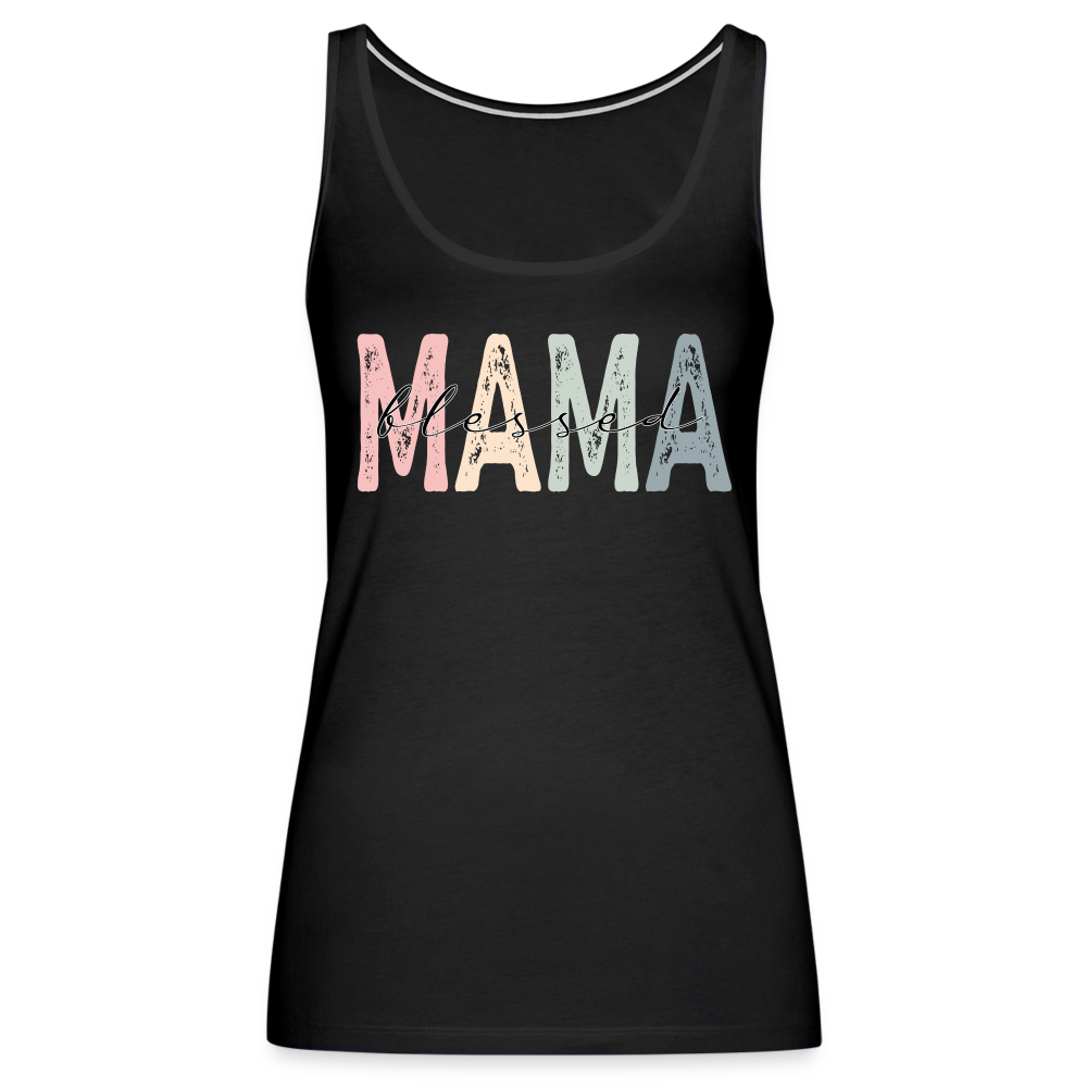 Blessed Mama Premium Tank Top (Retro Design) - black