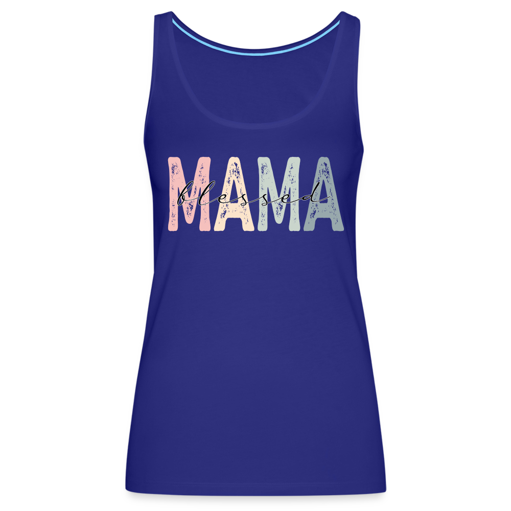 Blessed Mama Premium Tank Top (Retro Design) - royal blue