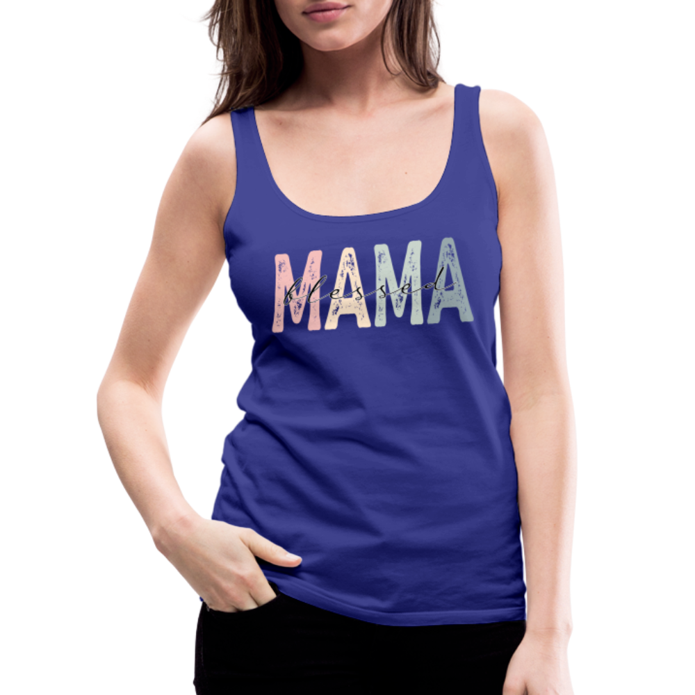 Blessed Mama Premium Tank Top (Retro Design) - royal blue