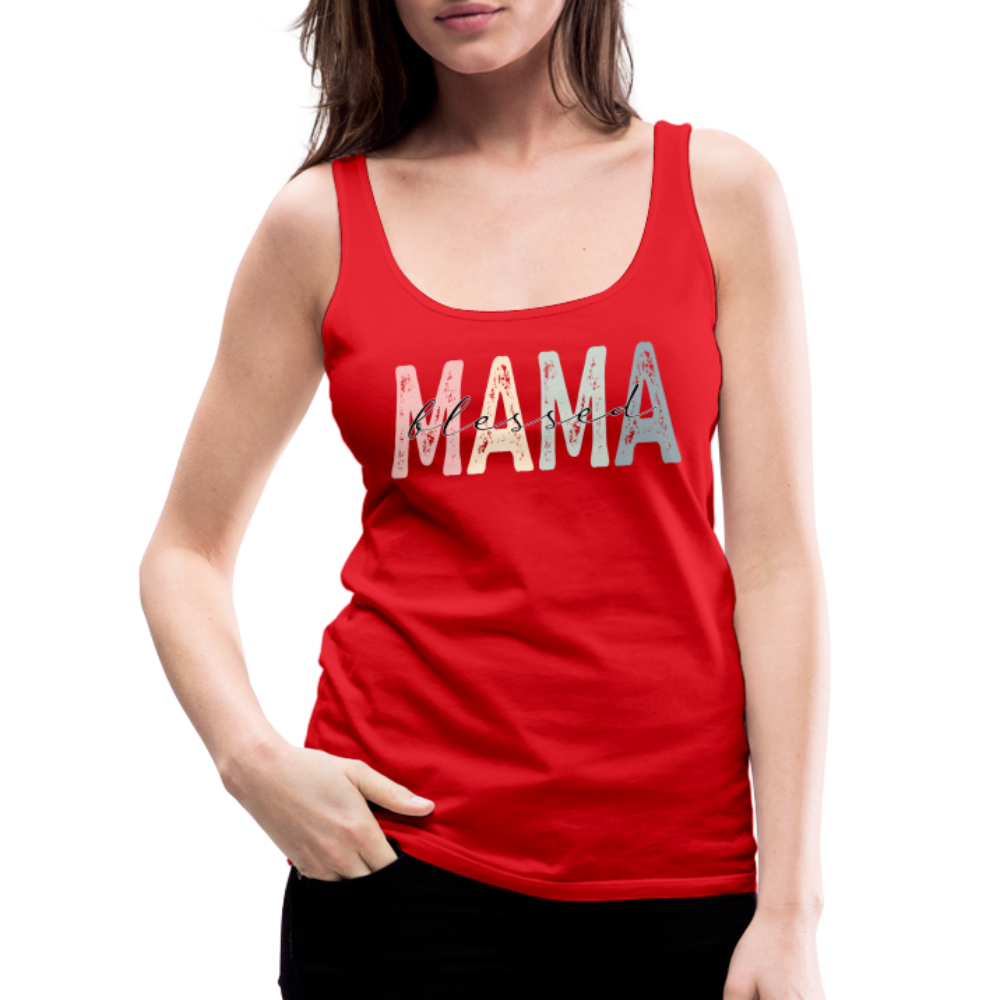 Blessed Mama Premium Tank Top (Retro Design) - red