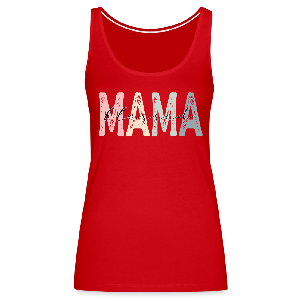 Blessed Mama Premium Tank Top (Retro Design) - red