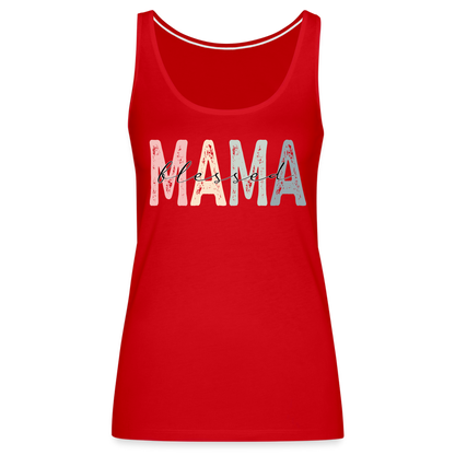 Blessed Mama Premium Tank Top (Retro Design) - red