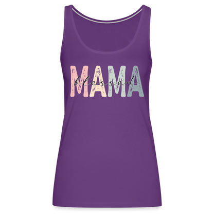 Blessed Mama Premium Tank Top (Retro Design) - purple