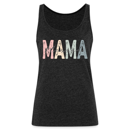 Blessed Mama Premium Tank Top (Retro Design) - charcoal grey