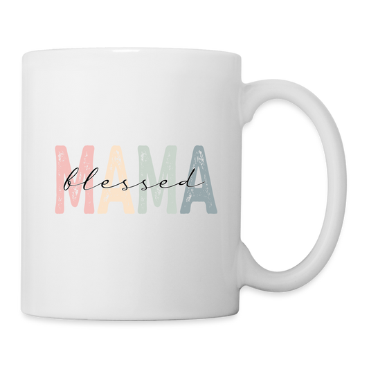 Blessed Mama Coffee Mug (Retro Design) - white