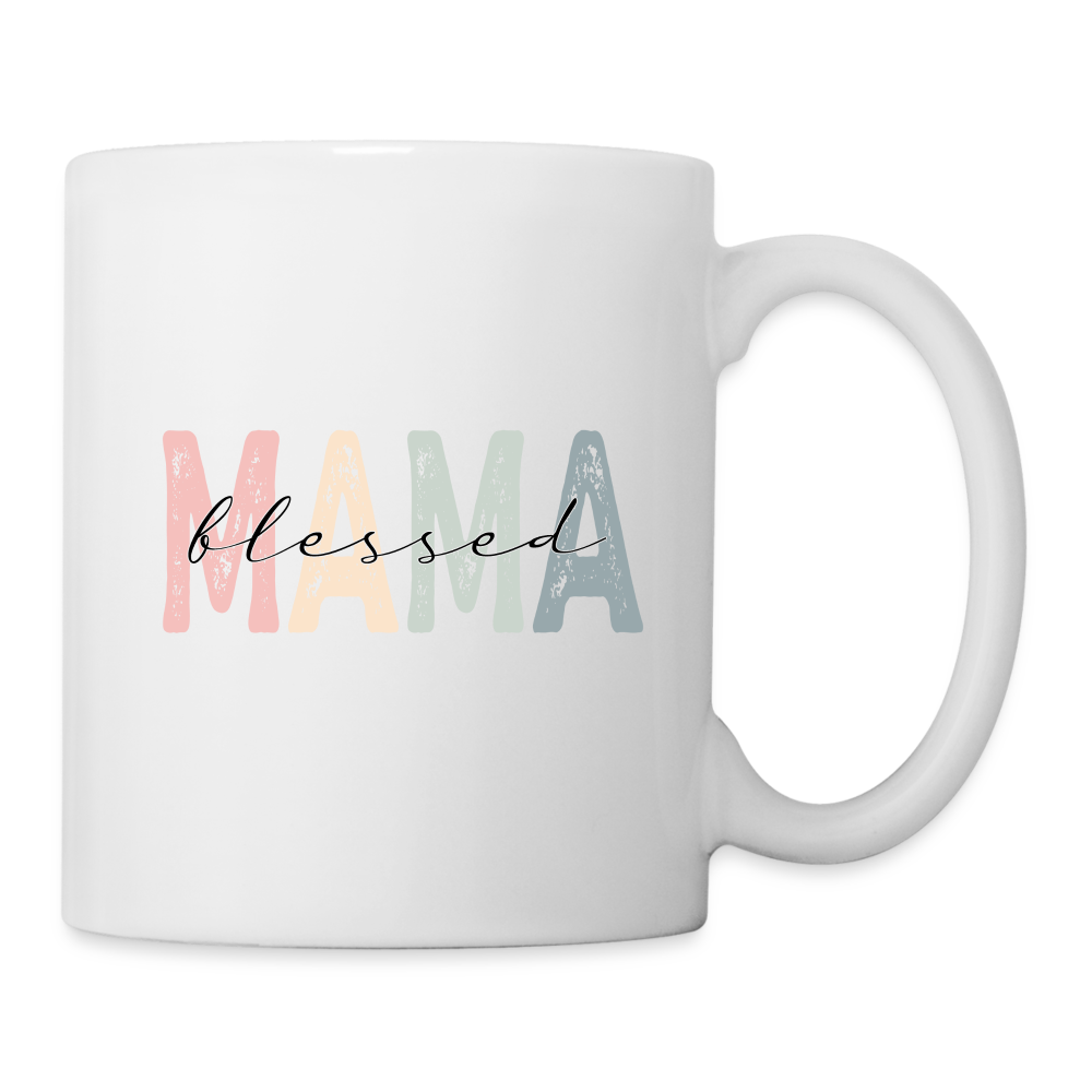 Blessed Mama Coffee Mug (Retro Design) - white