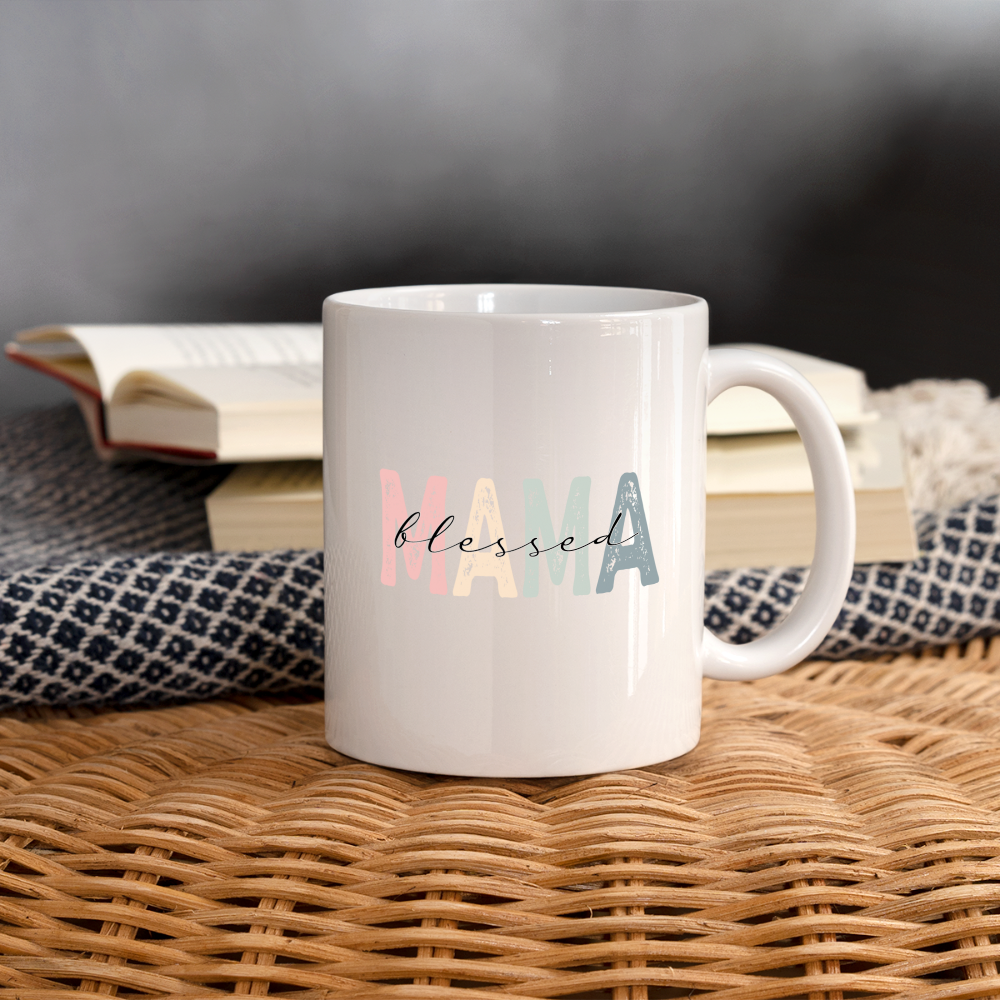 Blessed Mama Coffee Mug (Retro Design) - white